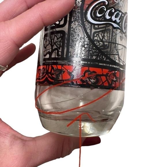 RARE-1 Vintage Coca-~Cola Glass Tiffany Style Stained, PRICE IS FOR ONE GLASS - Picture 17 of 17